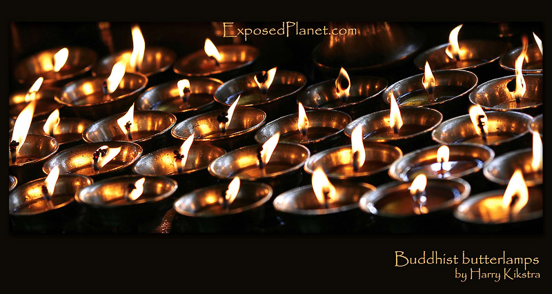 Buddhist Butterlamps at Swayambunath temple, Kathmandu