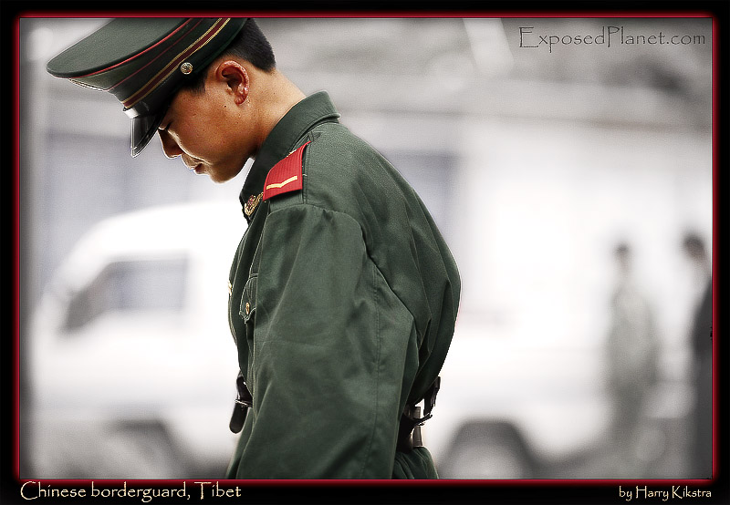 Chinese borderguard at Tibetan border