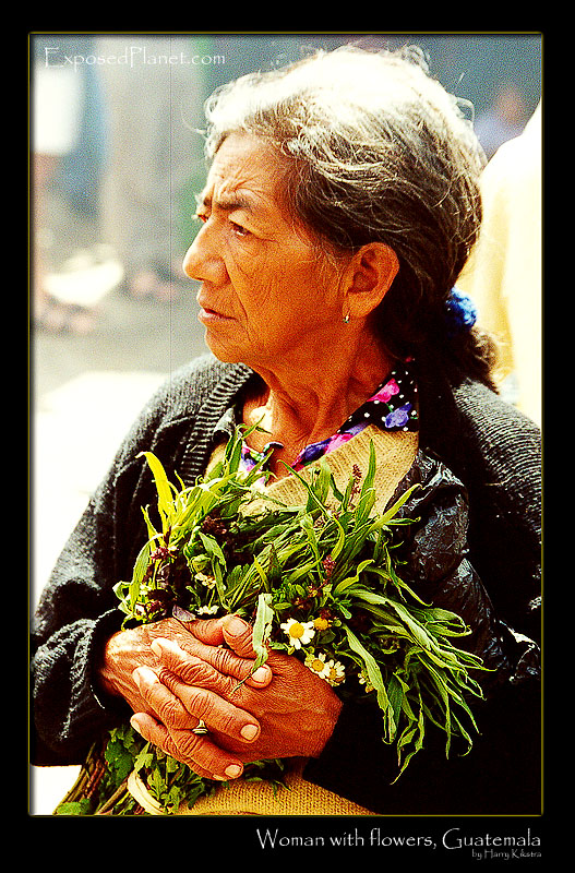 Woman with flowers in Guatemala