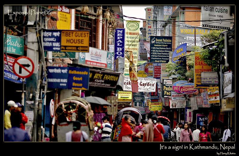 It’s a sign! In Thamel, Kathmandu, Nepal