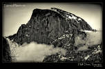 Half Dome in Yosemite Valley in winter