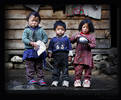 Three Nepali kids in the Khumbu Valley