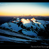 Sunrise from the traverse on the False Polish route on Aconcagua, Argentina