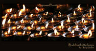 Buddhist Butterlamps at Swayambunath temple, Kathmandu