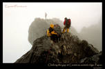 Climbing the gap at Carstensz Pyramid summit ridge, Papua