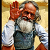 Friendly man waving in Kathmandu, Nepal