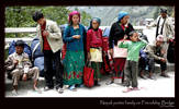 Nepali porter family on Friendship Bridge