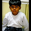 Little boy in train, India