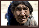 Tibetan farming woman close up